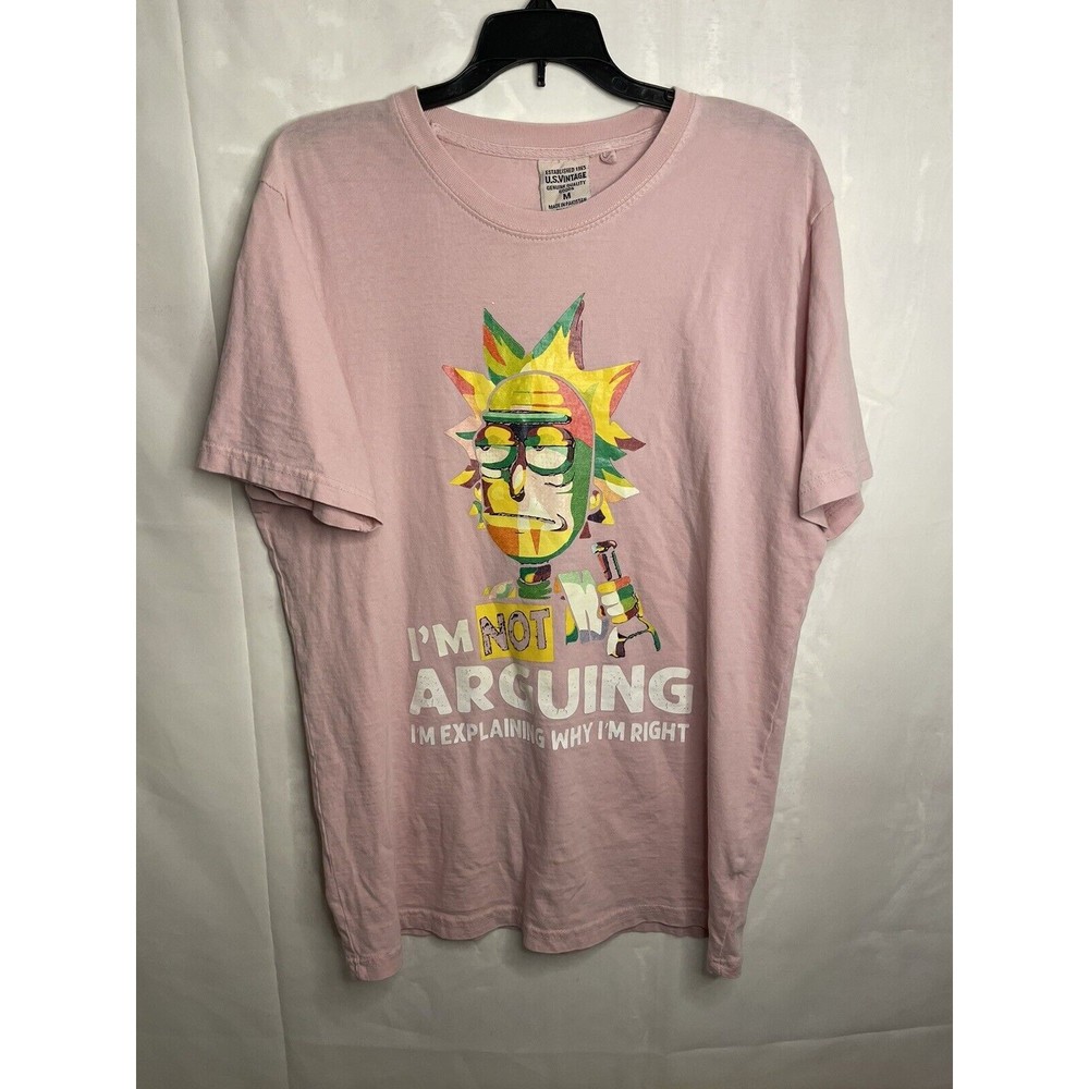 Rick and Morty US Vintage Cartoon Network Pink Mens Medium I’m Not Arguing